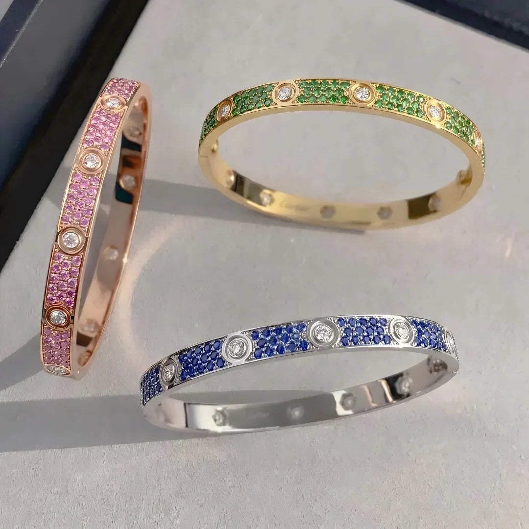 [Bling Jewelrys]CLASSIC 6.1MM LOVE BRACELET 10-DIAMOND FULL PAVÉ