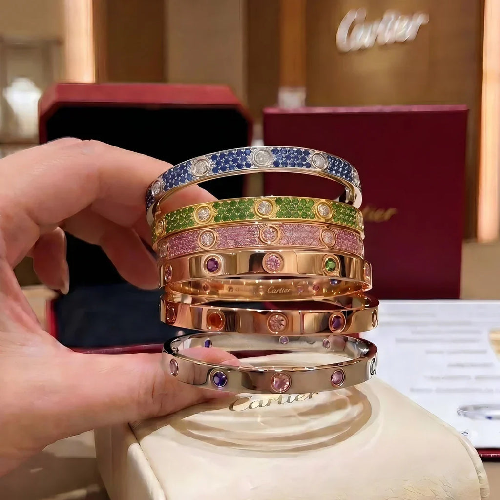 [Bling Jewelrys]CLASSIC 6.1MM LOVE BRACELET 10-DIAMOND FULL PAVÉ