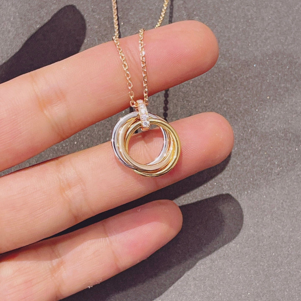 [Bling Jewelrys ]トリニティ ネックレス ゴールド ダイヤモンド