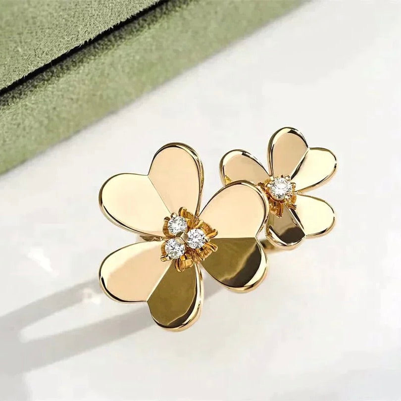 [Bling Jewelrys ]CLOVER COMOS GOLD DIAMOND RING