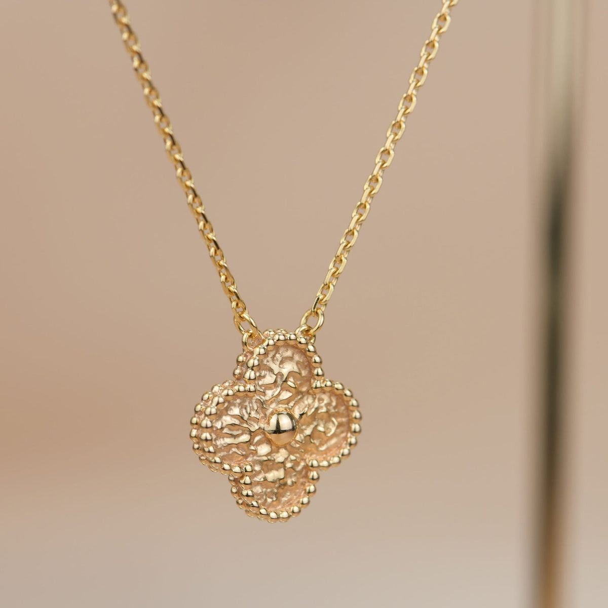 [Bling Jewelrys ]CLOVER 15MM  BRONZING NECKLACE