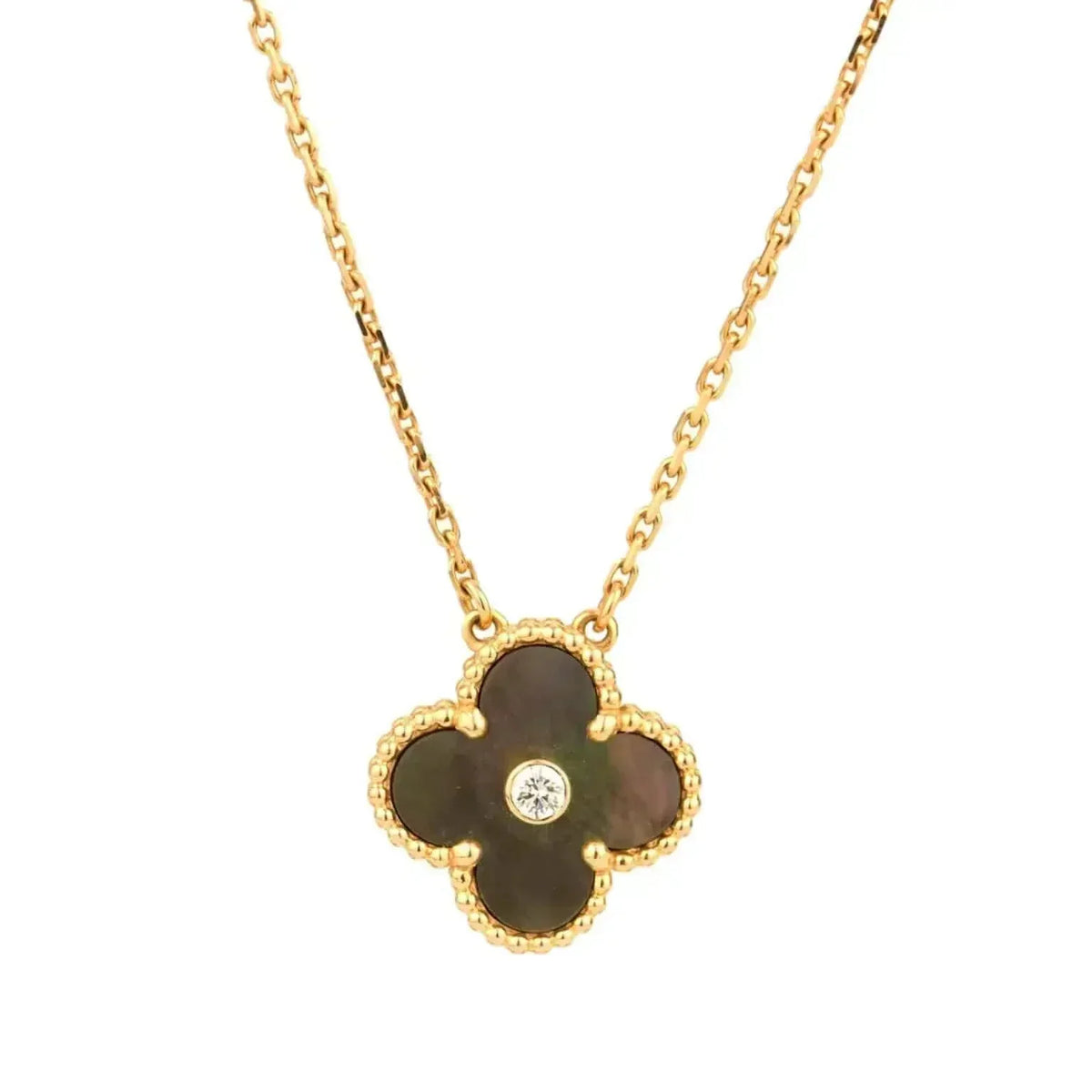 {
  "Bling Jewelrys": "ブリングジュエリー",
  "CLOVER 15MM DIAMOND AND MOTHER-OF-GREY NECKLACE": "クローバー 15mm ダイヤモンド＆グレーマザーオブパール ネックレス"
}