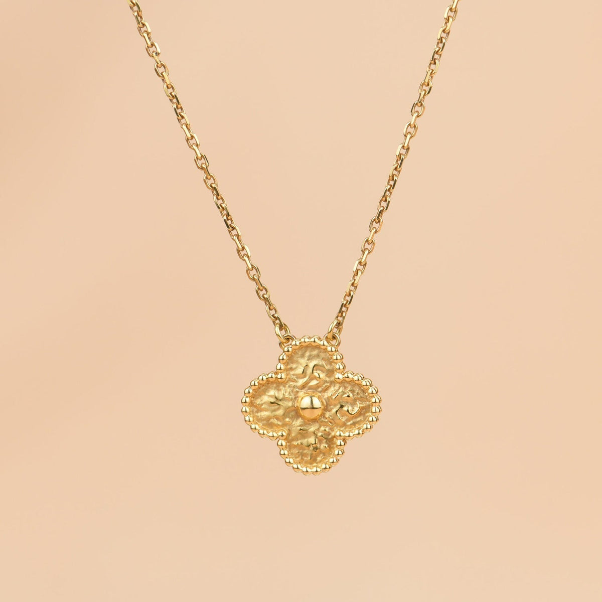 [Bling Jewelrys ]CLOVER 15MM  BRONZING NECKLACE
