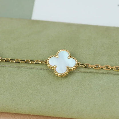 [Bling Jewelry] KLEEBATT WEISSE PERLMUTT 5-MOTIV ARMBAND KOLLEKTION