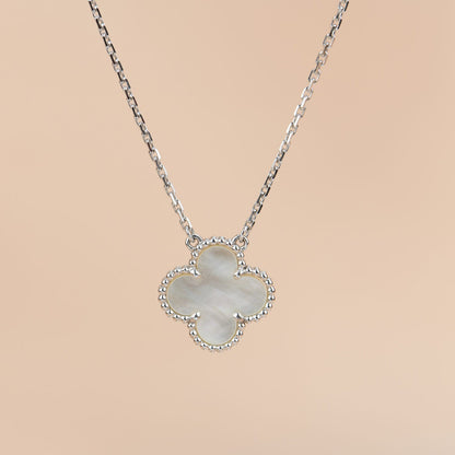 [Bling Jewelrys ]CLOVER  15MM WHITE MOTHER-OF-PEARL SILVER