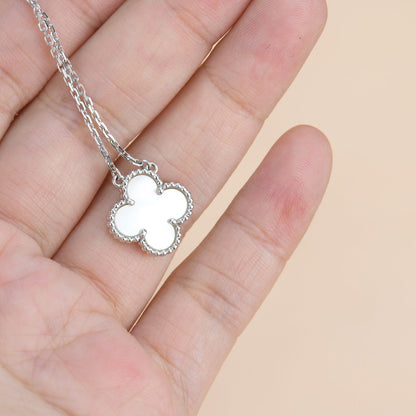 [Bling Jewelrys ]CLOVER  15MM WHITE MOTHER-OF-PEARL SILVER