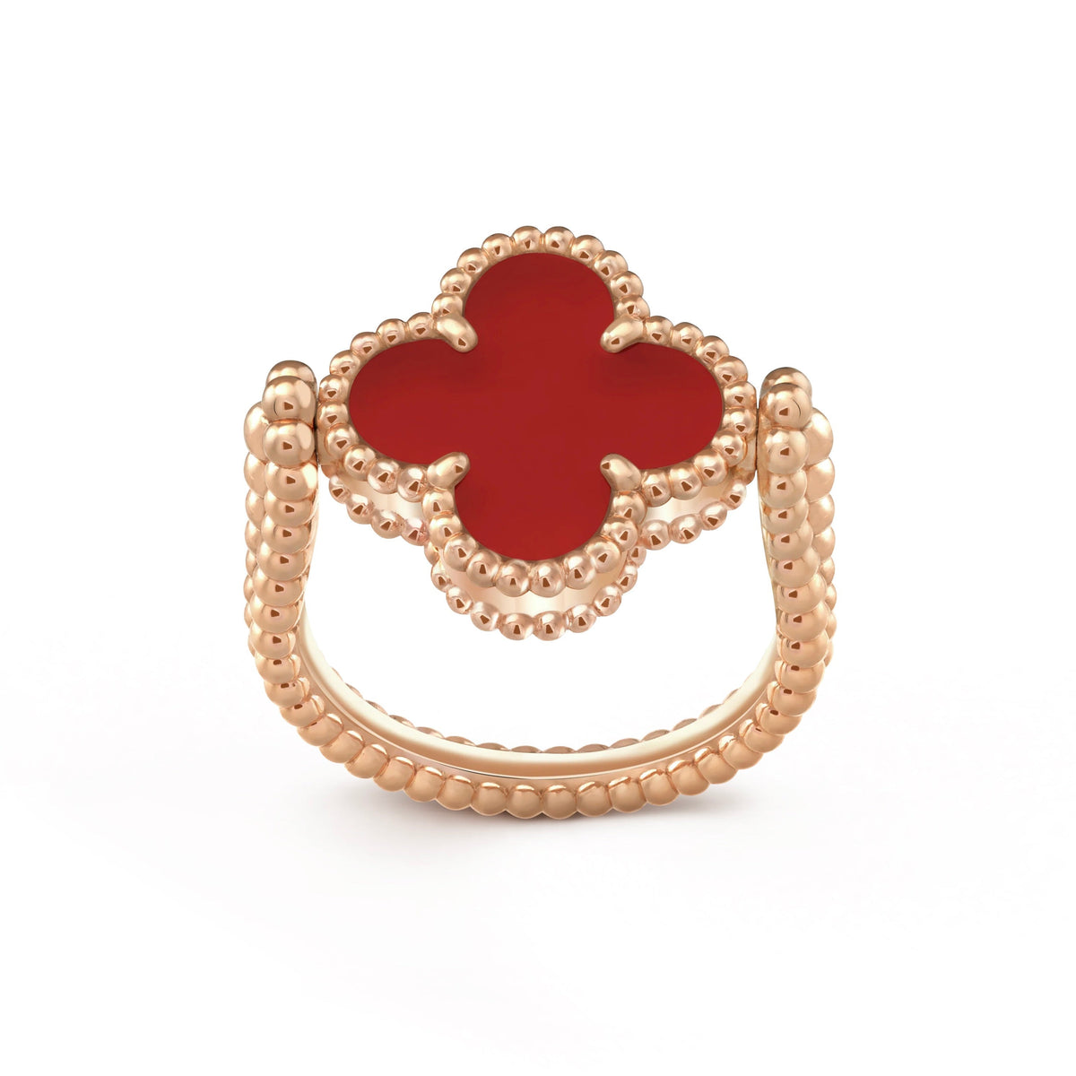 [Bling Jewelrys ]CLOVER RIVERSIBLE PINK GOLD RING