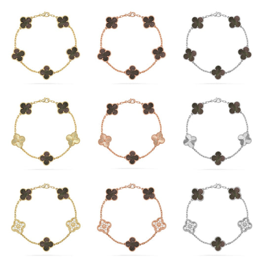 [Bling Jewelrys ] CLOVER 5 MOTIF GRAY MOP BRACELET COLLECTION