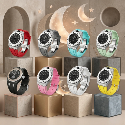 [Bling Jewelrys]Royal Oak Pop Exclusive Steel Case & Silicone Strap With Cradle