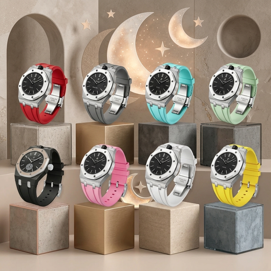 [Bling Jewelrys]Royal Oak Pop Exclusive Steel Case & Silicone Strap With Cradle