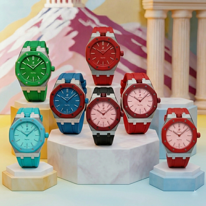 [Bling Jewelrys]ロイヤルオーク ポップ エクスクルーシブ スティールケース＆シリコンストラップ