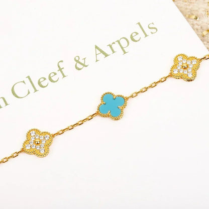 [Bling Jewelrys ] CLOVER 5 MOTIF TURQUOISE BRACELET COLLECTION