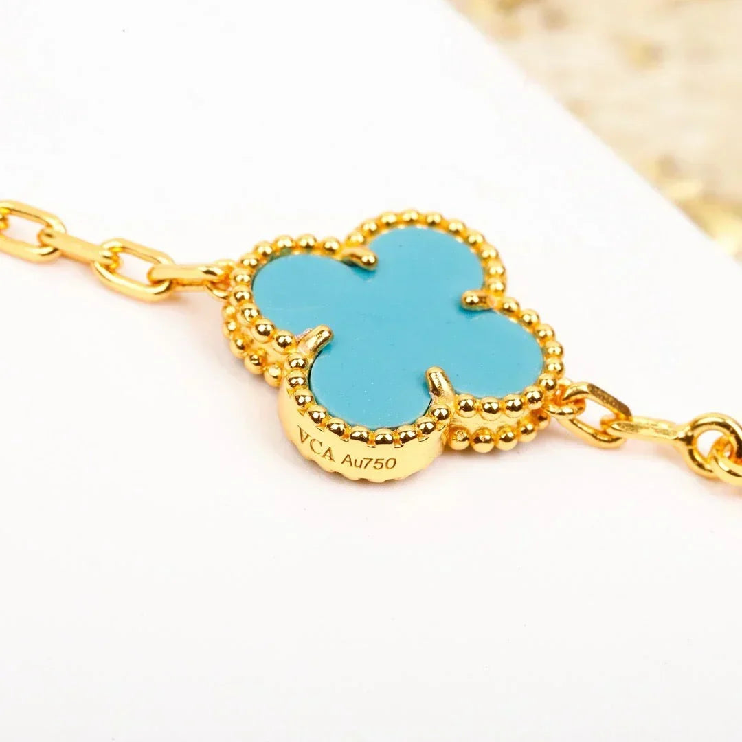 [Bling Jewelrys ] CLOVER 5 MOTIF TURQUOISE BRACELET COLLECTION