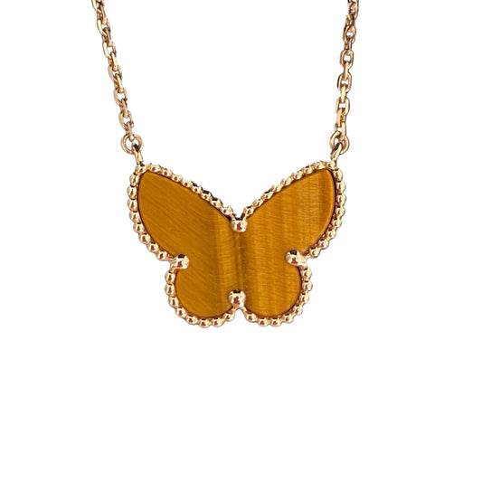 [Bling Jewelrys ] TIGER__ EYE BUTTERFLY NECKLACE