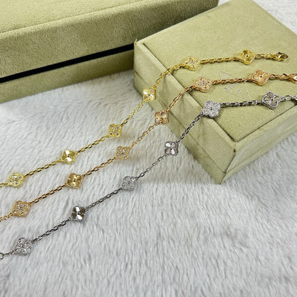 [Bling Jewelrys ]CLOVER 6 MOTIF DIAMOND LASER BRACELET