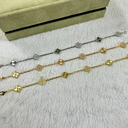 [Bling Jewelrys ]CLOVER 6 MOTIF DIAMOND LASER BRACELET