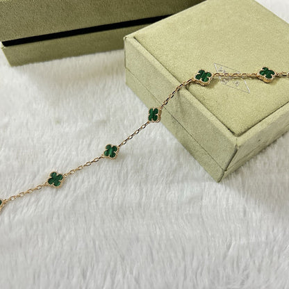 [Bling Jewelrys ]CLOVER 6 MOTIF MALACHITE BRACELET