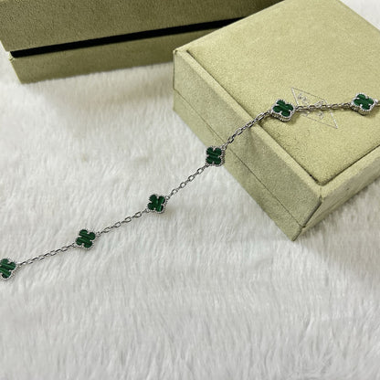 [Bling Jewelrys ]CLOVER 6 MOTIF MALACHITE BRACELET