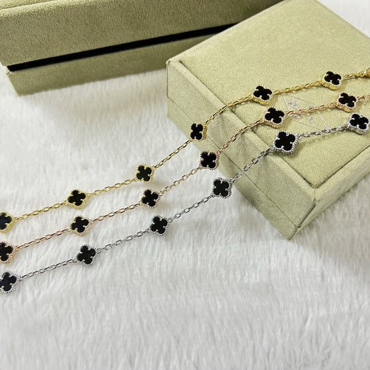[Bling Jewelrys ]CLOVER 6 MOTIF  ONYXS BRACELET