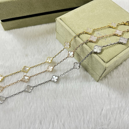 [Bling Jewelrys ]CLOVER 6 MOTIF WHITE MOP BRACELET