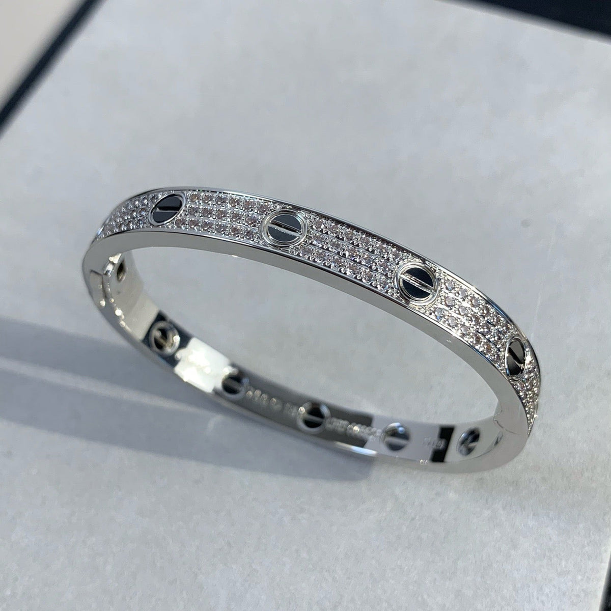 [Bling Jewelrys] LIEBESARMBAND 6,1 MM KERAMIK MIT DIAMANTBESATZ