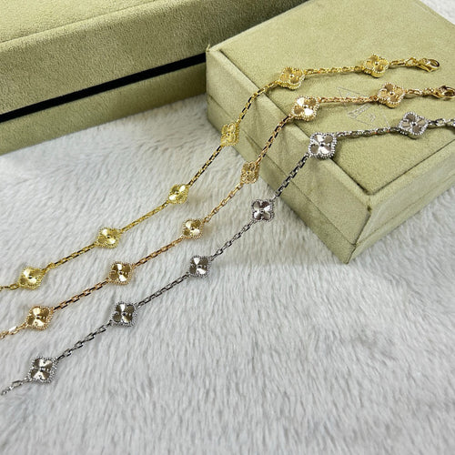 [Bling Jewelrys ]CLOVER 6 MOTIF DIAMOND BRACELET