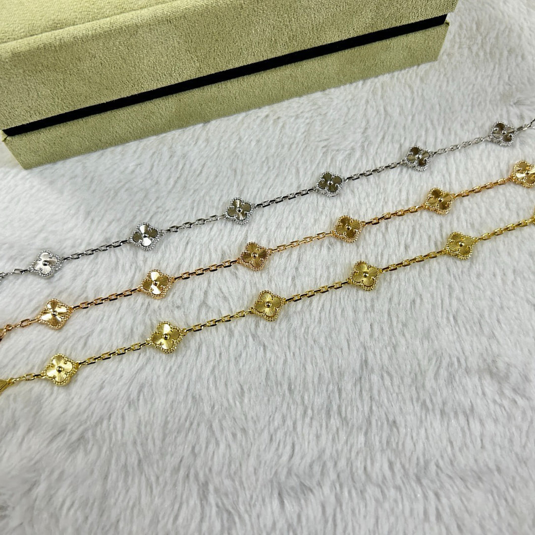 [Bling Jewelrys ]CLOVER 6 MOTIF DIAMOND BRACELET