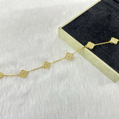 [Bling Jewelrys ]CLOVER 6 MOTIF DIAMOND BRACELET