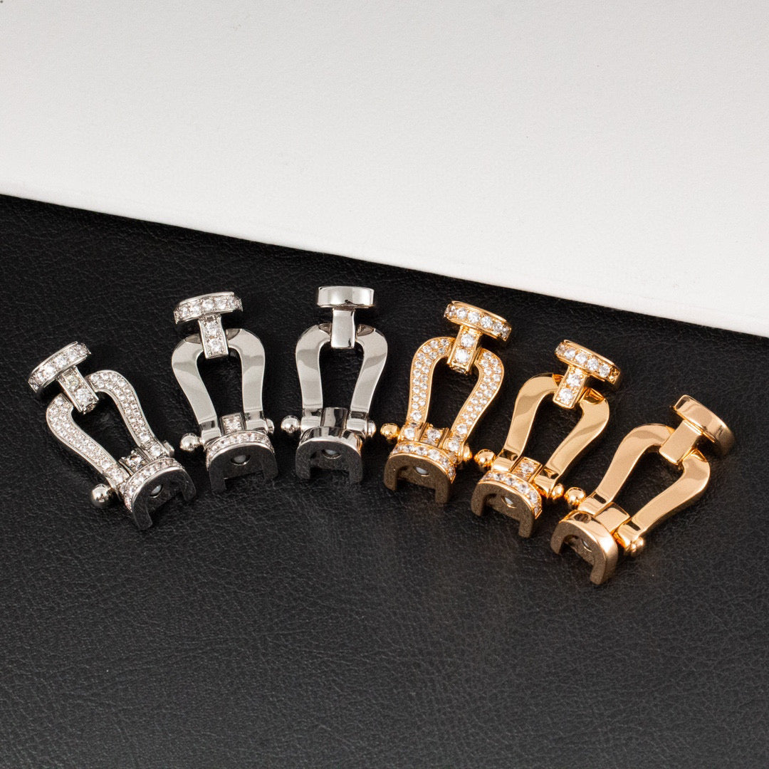 [Bling Jewelrys ]FORCE LARGE HORSESHOE HALF DIAMOND BRACELET SILVER