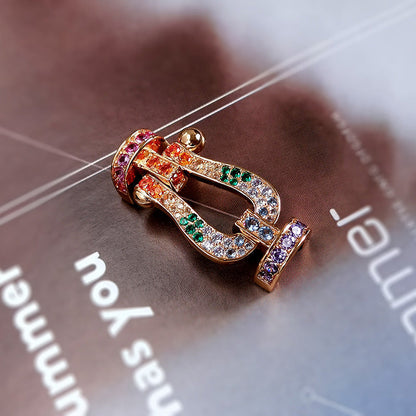 [Bling Jewelrys ]FORCE LARGE HORSESHOE  COLORED DIAMOND BRACELET ROSE GOLD