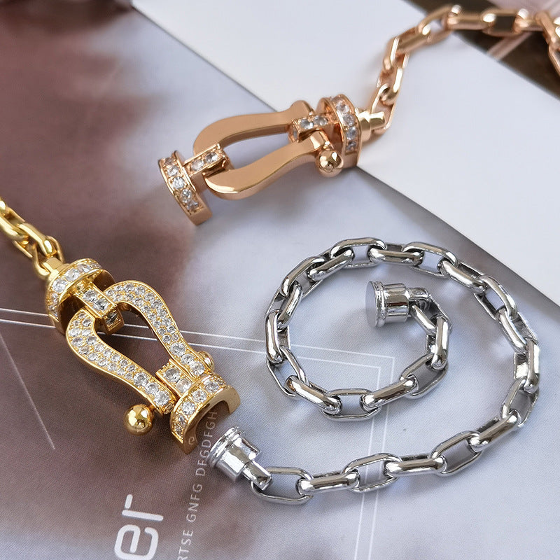 [Bling Jewelrys ]FORCE LARGE HORSESHOE CLASP  METAL BRACELET