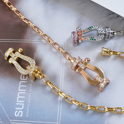 [Bling Jewelrys ]FORCE LARGE HORSESHOE CLASP  METAL BRACELET