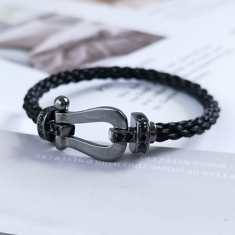 [Bling Jewelrys ]FORCE LARGE SERIES HORSESHOE BLACK SAMURAI BRACELET