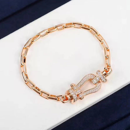 [Bling Jewelrys ]FORCE LARGE HORSESHOE CLASP  METAL BRACELET