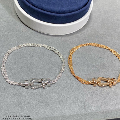 [Bling Jewelrys ]FORCE SMALL HORSESHOE  DIAMOND CHAIN ROPE BRACELET