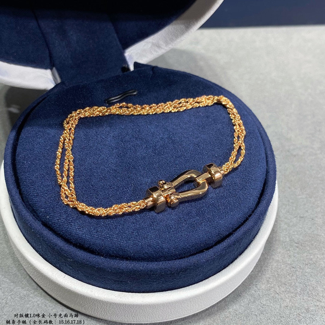 [Bling Jewelrys ]FORCE SMALL HORSESHOE  DIAMOND CHAIN ROPE BRACELET