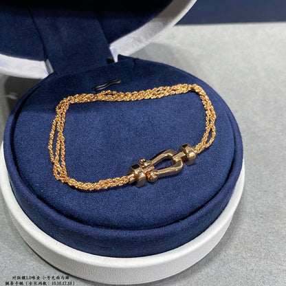 [Bling Jewelrys ]FORCE SMALL HORSESHOE  DIAMOND CHAIN ROPE BRACELET