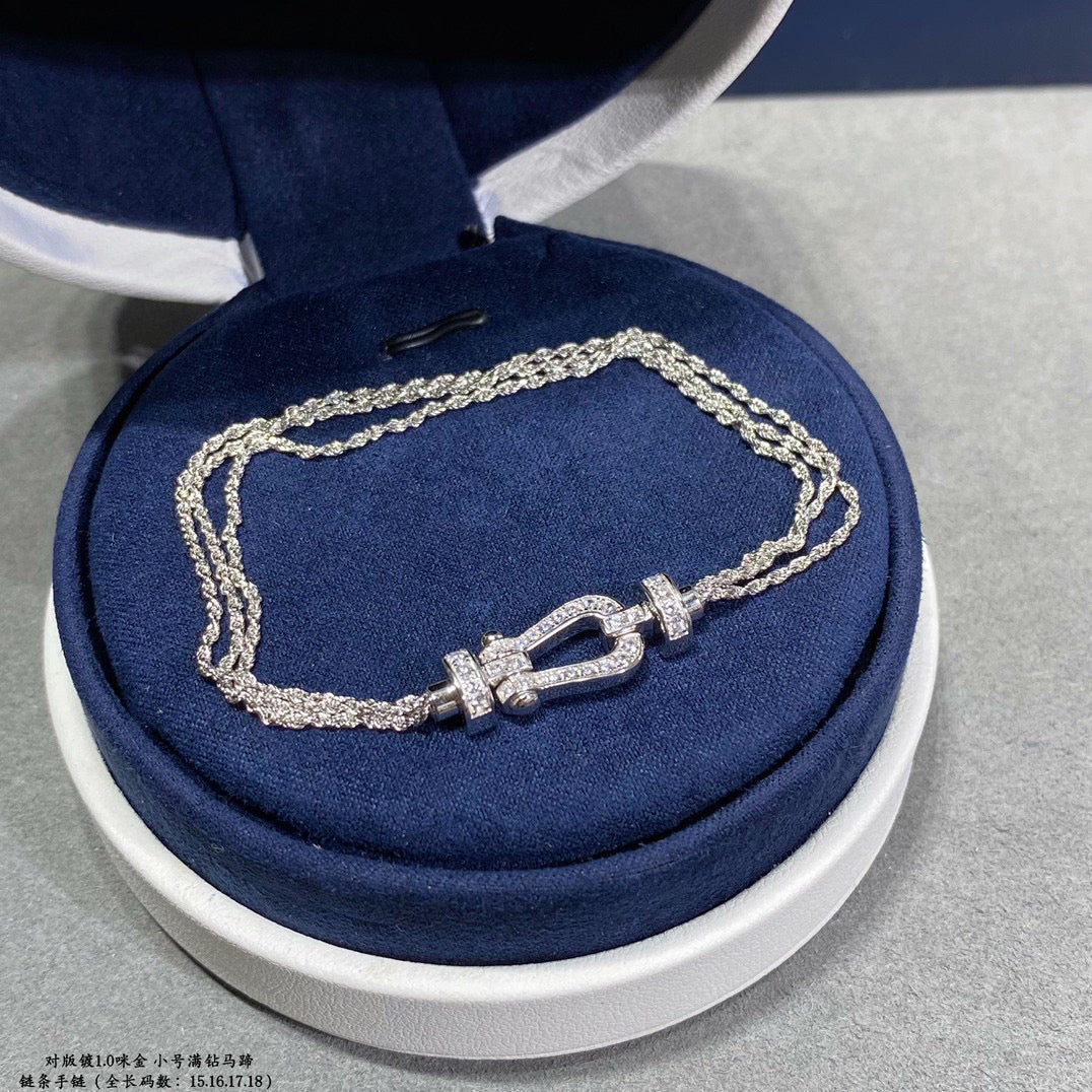 [Bling Jewelrys ]FORCE SMALL HORSESHOE  DIAMOND CHAIN ROPE BRACELET