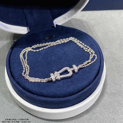 [Bling Jewelrys ]FORCE SMALL HORSESHOE  DIAMOND CHAIN ROPE BRACELET