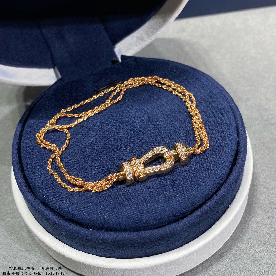 [Bling Jewelrys ]FORCE SMALL HORSESHOE  DIAMOND CHAIN ROPE BRACELET