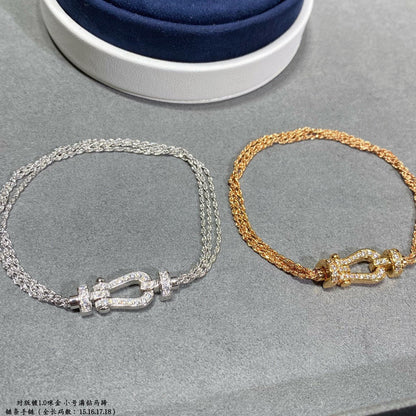 [Bling Jewelrys ]FORCE SMALL HORSESHOE  DIAMOND CHAIN ROPE BRACELET