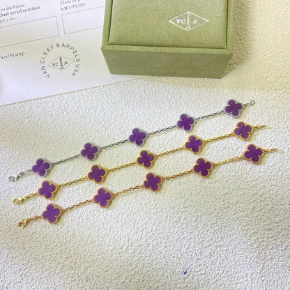 [Bling Jewelrys ] CLOVER 5 MOTIF VIOLET BRACELET COLLECTION