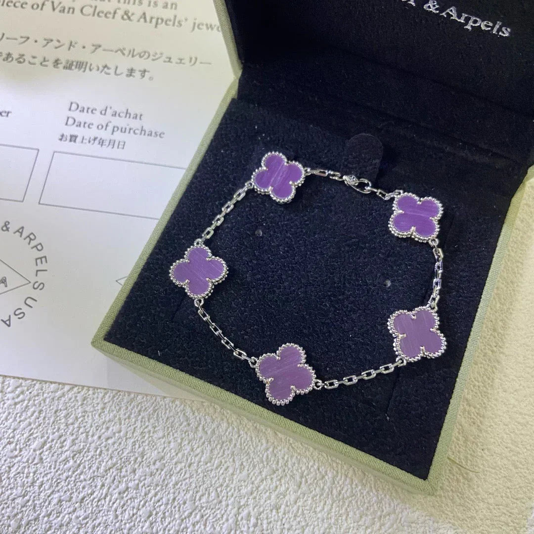 [Bling Jewelrys ] CLOVER 5 MOTIF VIOLET BRACELET COLLECTION