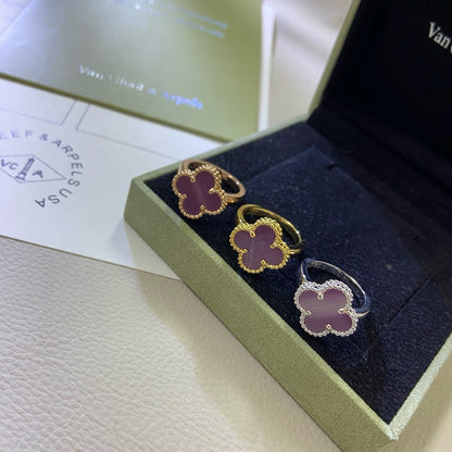 [Bling Jewelrys ]CLOVER  PURPLE VIOLET RING