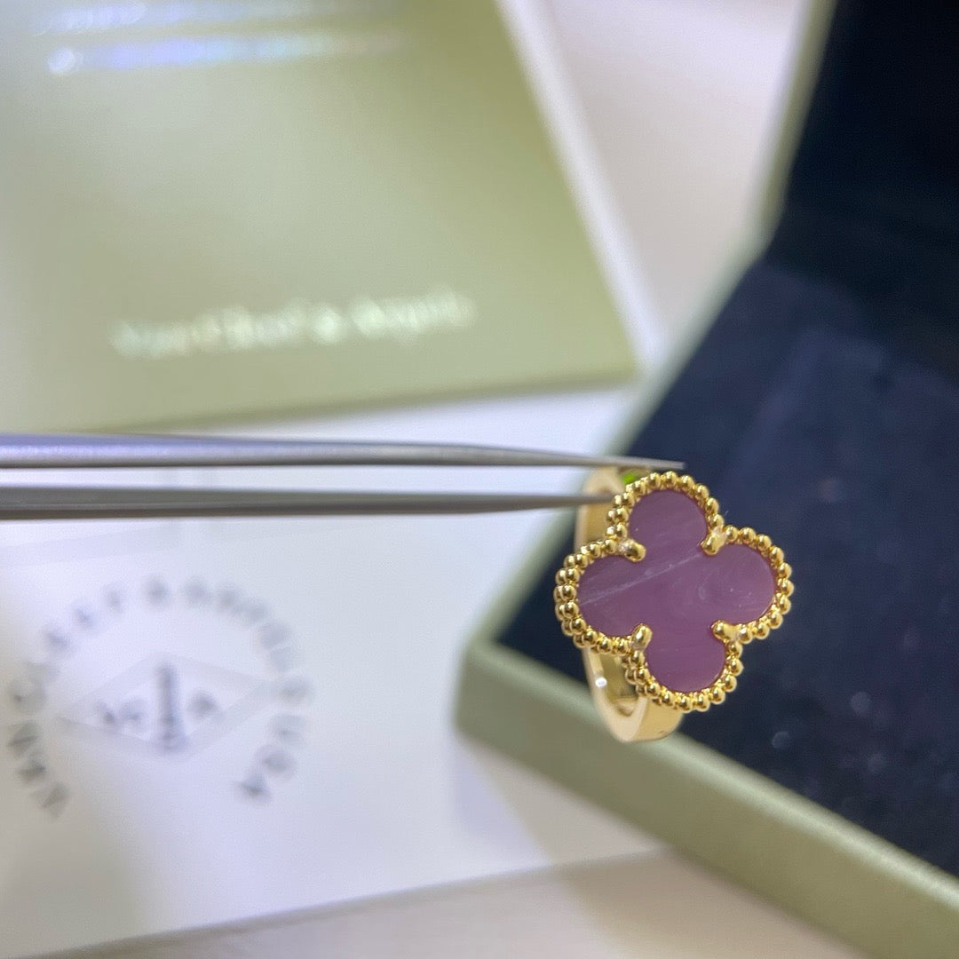 [Bling Jewelrys ]CLOVER  PURPLE VIOLET RING