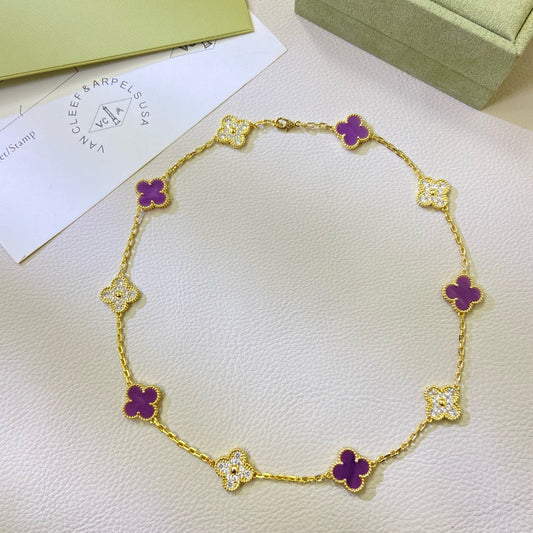 {
  "Bling Jewelrys": "Bling Jewelrys",
  "CLOVER 10 MOTIFS PURPLE VIOLET DIAMOND NECKLACE": "KLEEBLATT 10 MOTIVE LILA VIOLETT DIAMANT HALSKETTE"
}
