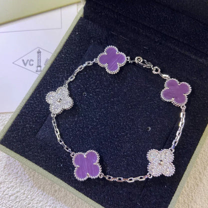 [Bling Jewelrys ] CLOVER 5 MOTIF VIOLET BRACELET COLLECTION