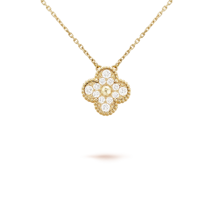 [Bling Jewelrys] CLOVER 15MM DIAMANT-EINZELBLUMEN-HALSKETTE