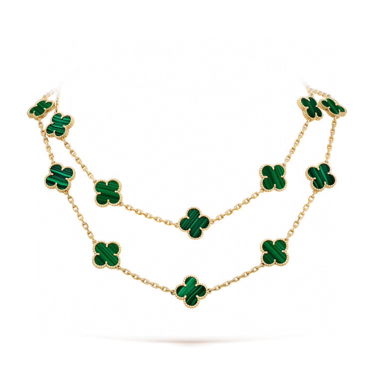 [Bling Jewelrys ]CLOVER 20 MOTIFS MALACHITE GOLD