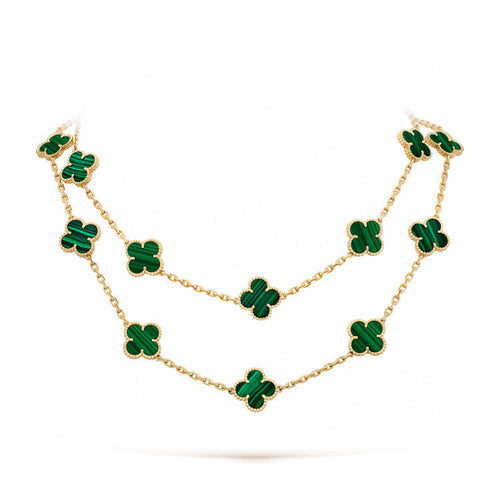 [Bling Jewelrys ]CLOVER 20 MOTIFS MALACHITE GOLD